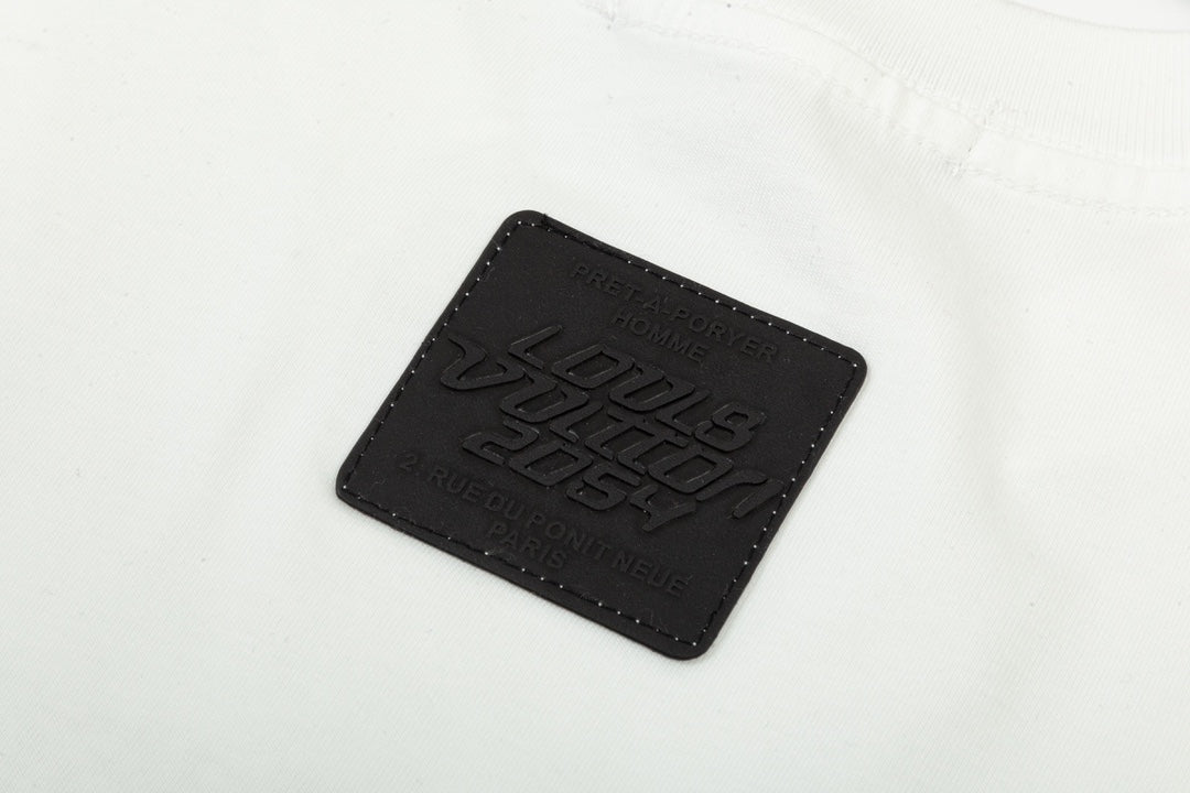 Small airplane gradient print short-sleeved T-shirt