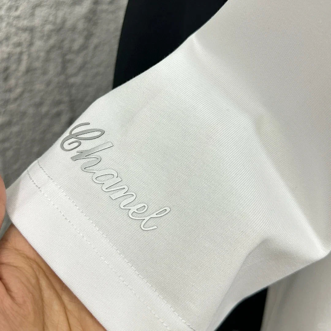Bamboo letter embroidery T-shirt