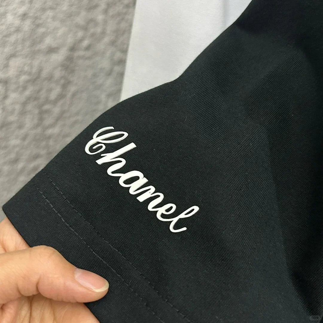Bamboo letter embroidery T-shirt