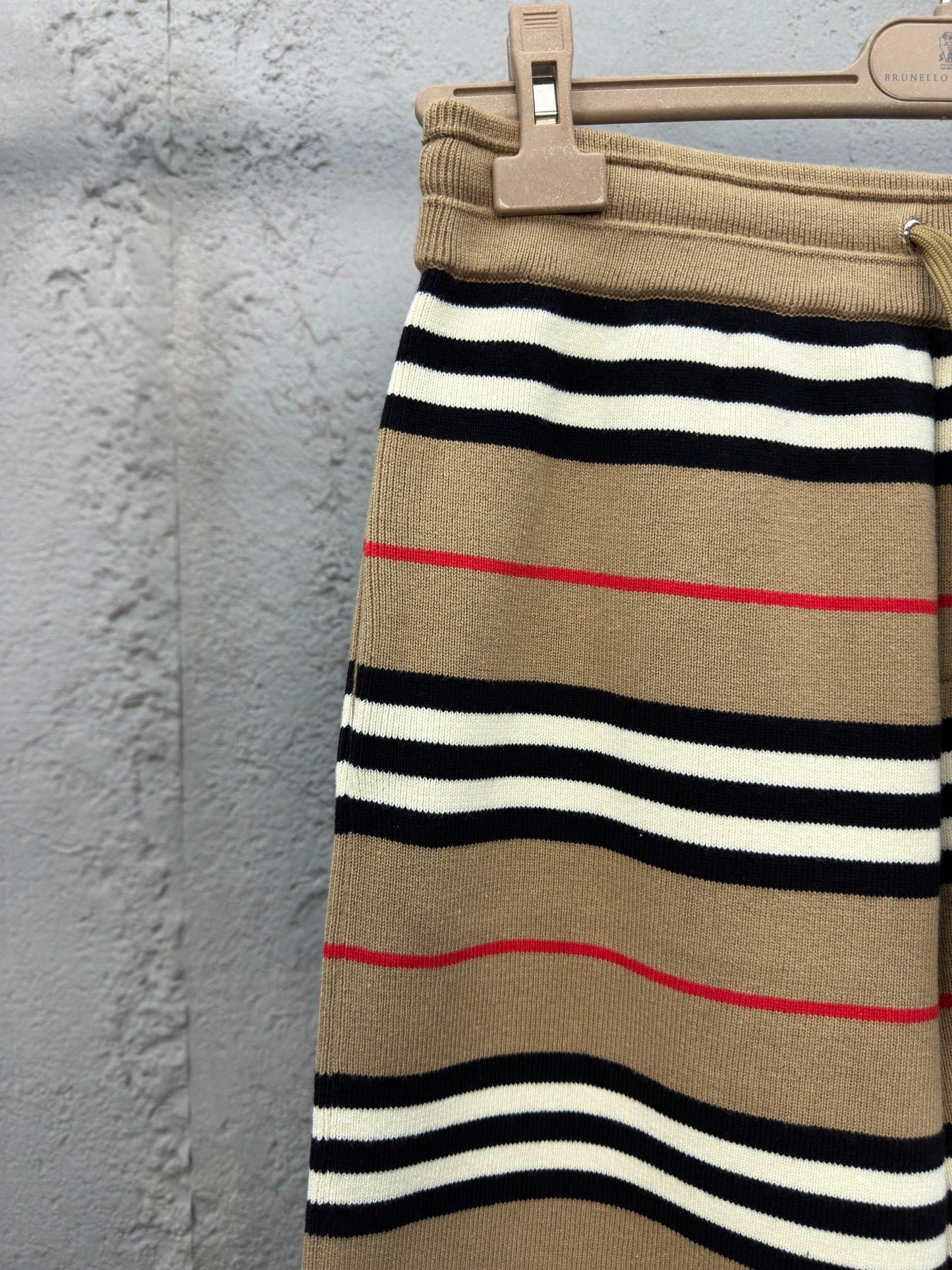 Striped wool shorts