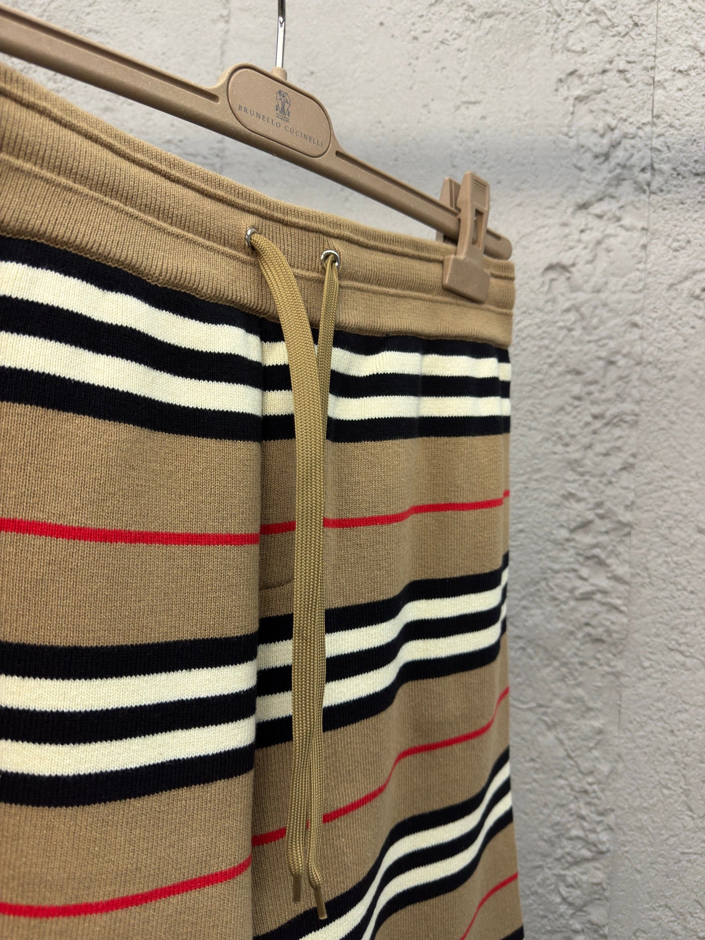 Striped wool shorts
