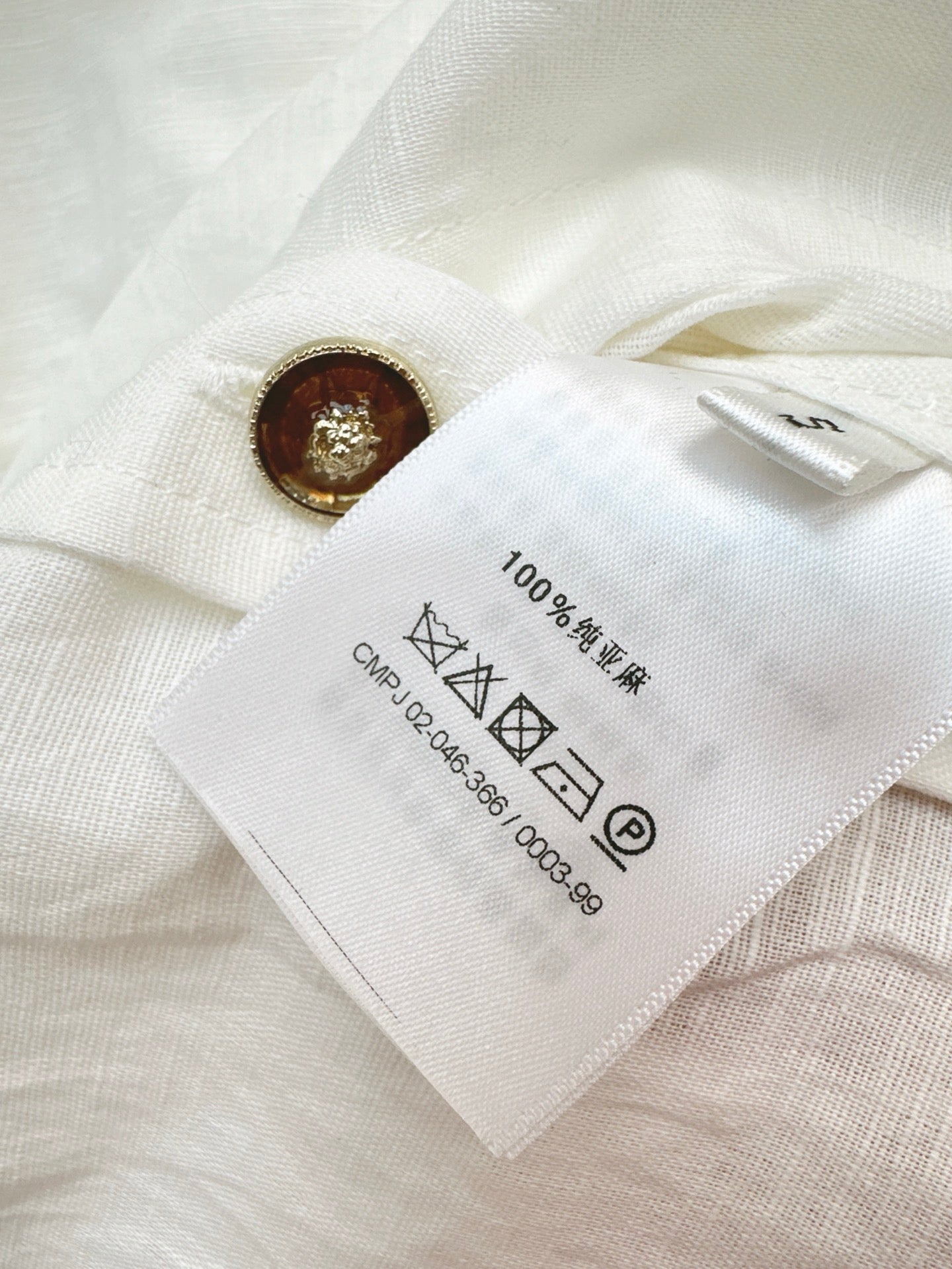 25SS Customized hardware decoration linen shirt