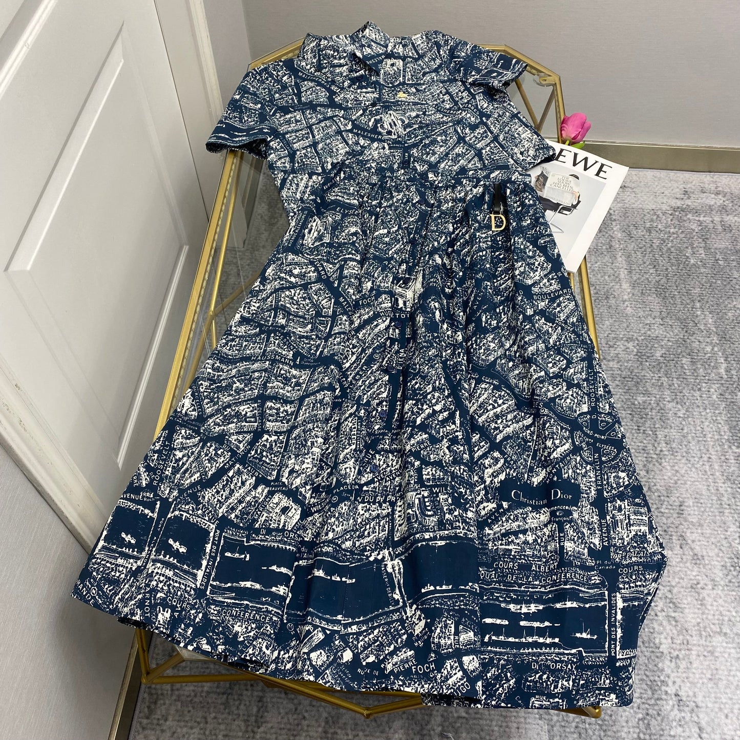 D 25 Digital Printing Temperament Lapel Age Reducing Short Blouse Half Skirt Suit