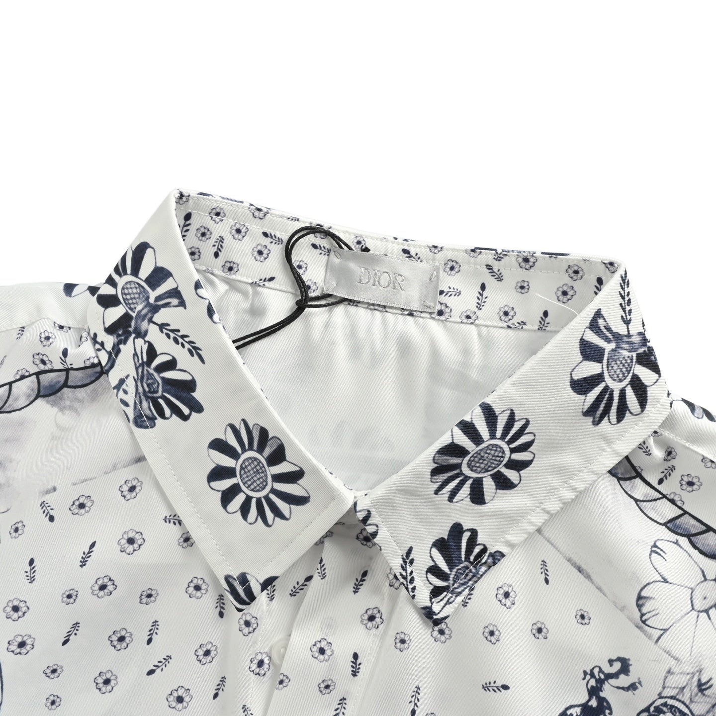 25ss co branded animal flower painted mulberry silk shirt
