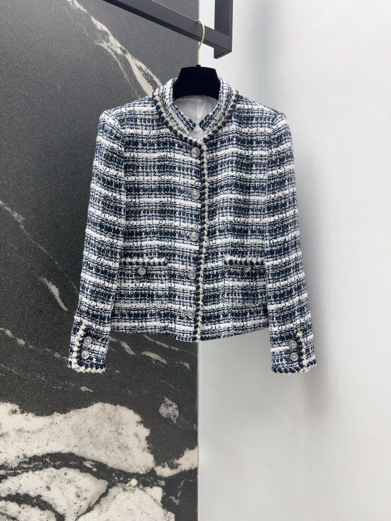 New arrival in early spring:style woven tweed jacket