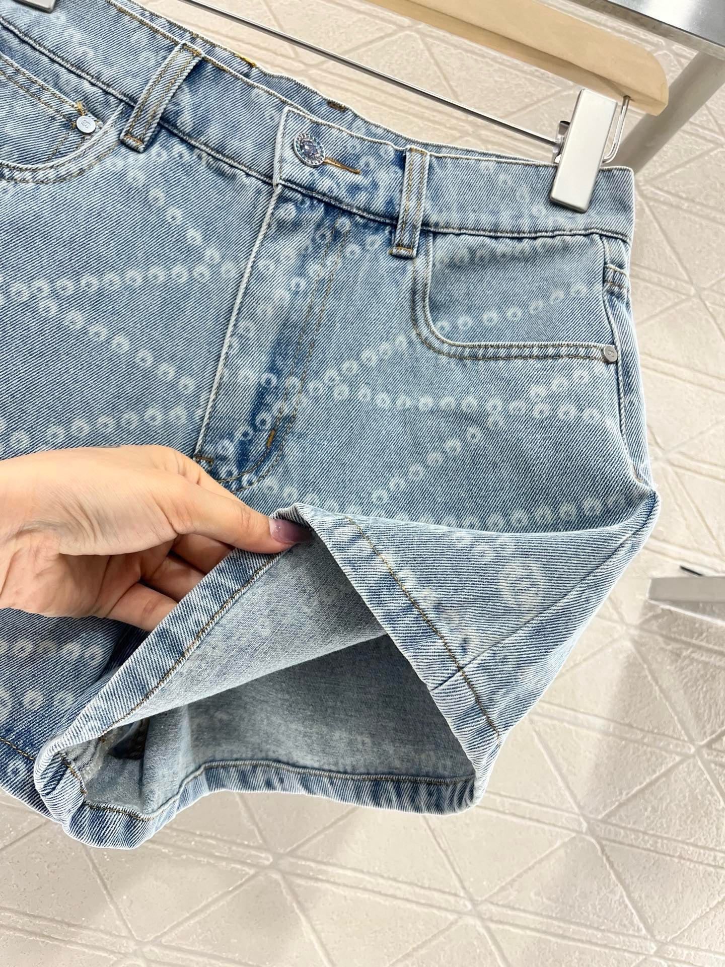 25SS New Arrival 2025SS Laser Chain Denim Short