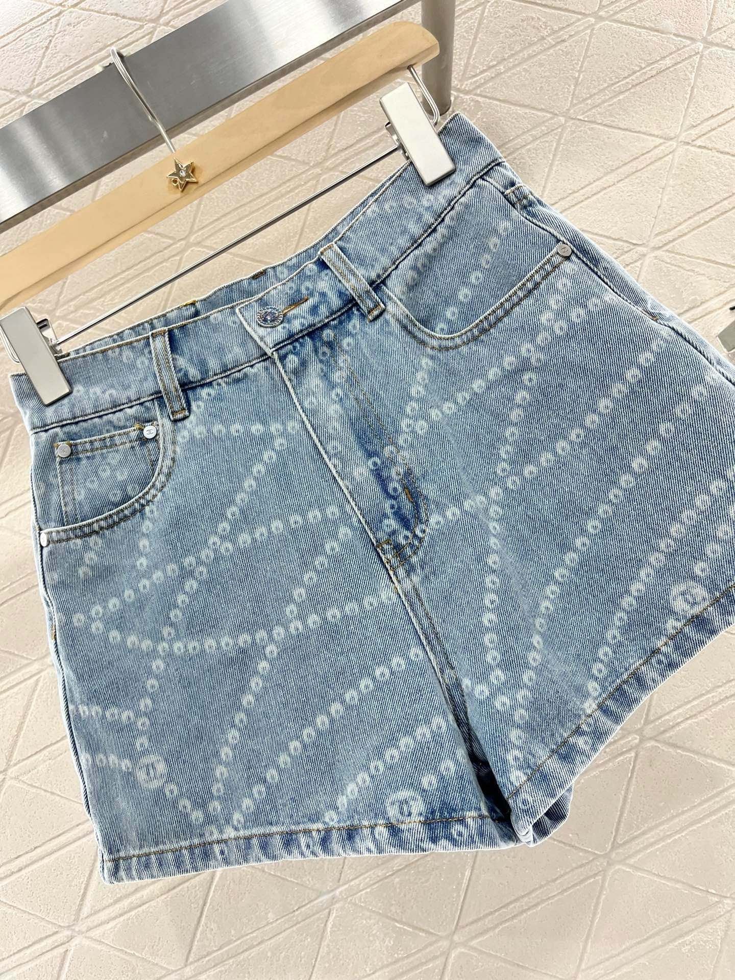 25SS New Arrival 2025SS Laser Chain Denim Short