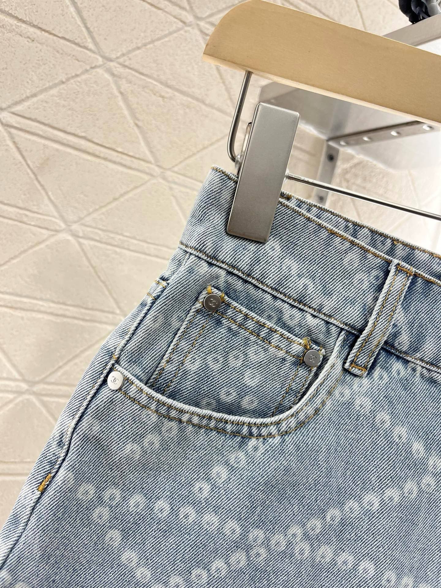 25SS New Arrival 2025SS Laser Chain Denim Short