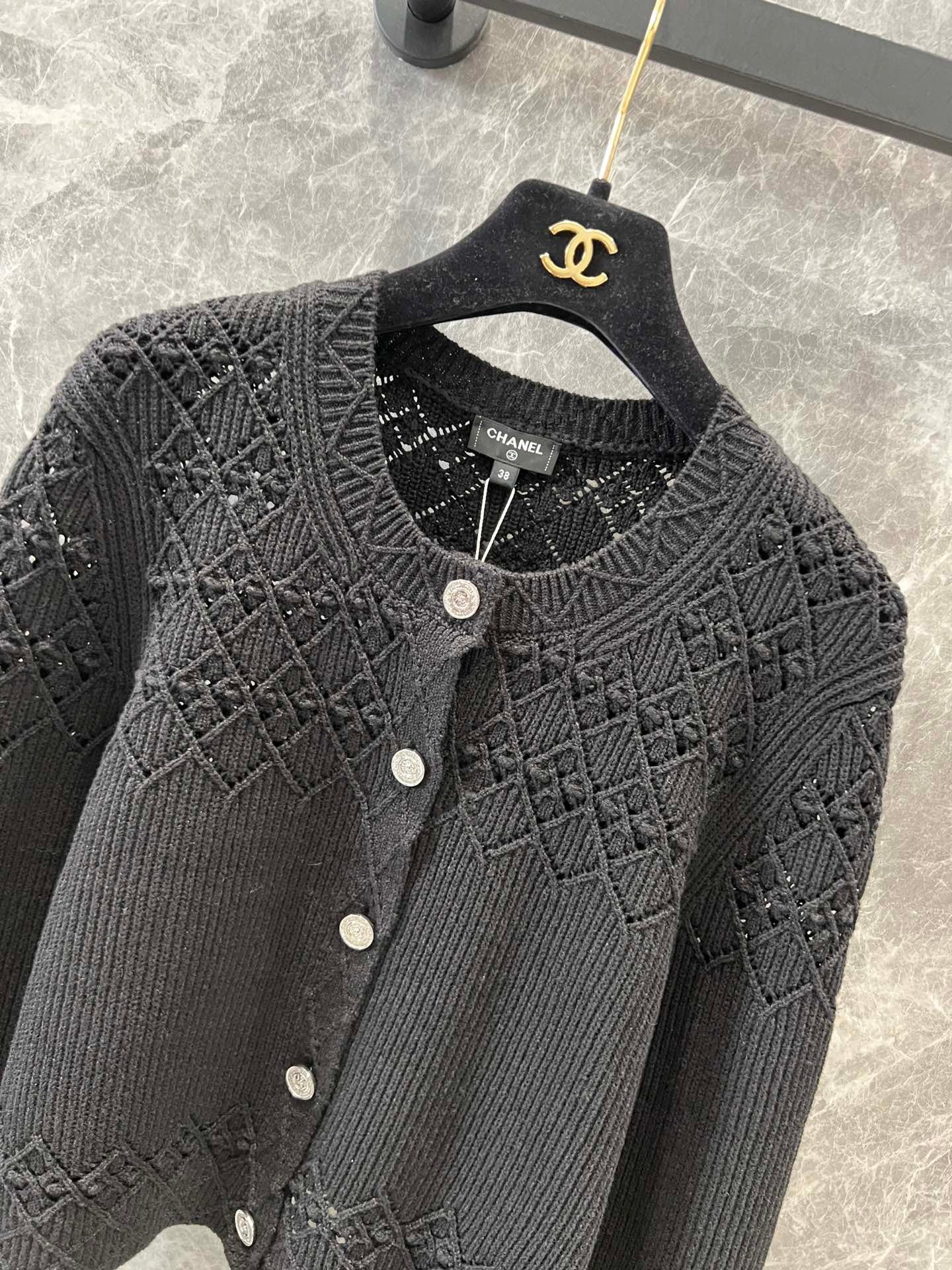 C 25 Early spring new diamond hollow crochet cardigan