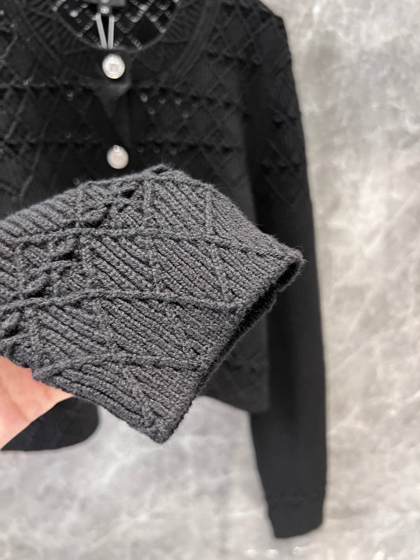 C 25 Early spring new diamond hollow crochet cardigan