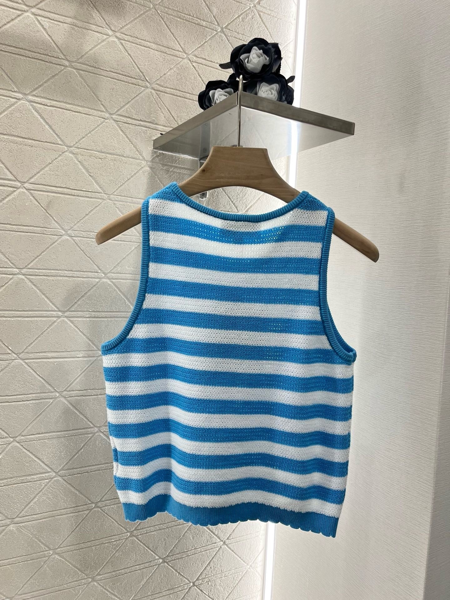 25ss New Striped Knit Vest Wool
