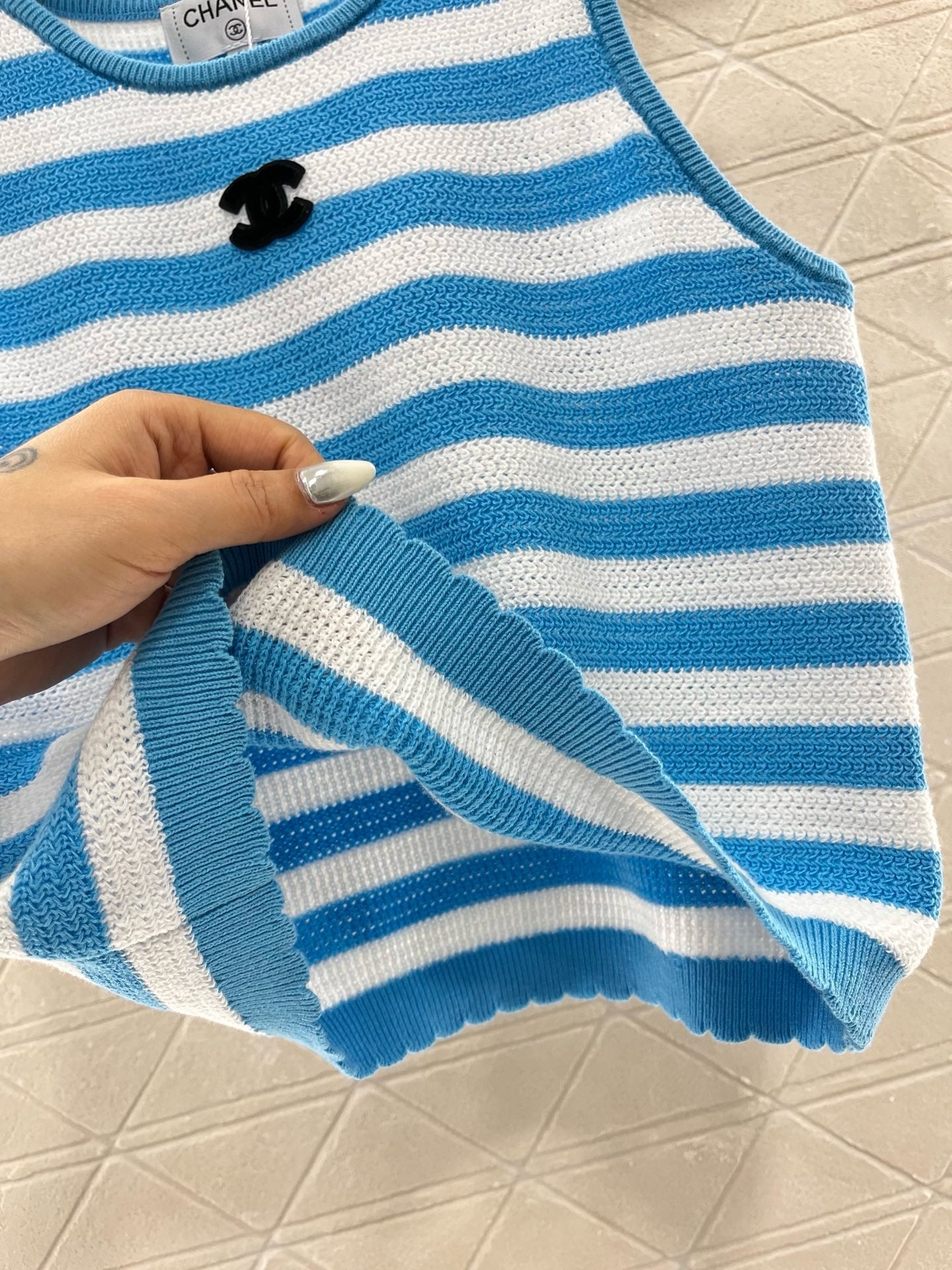 25ss New Striped Knit Vest Wool