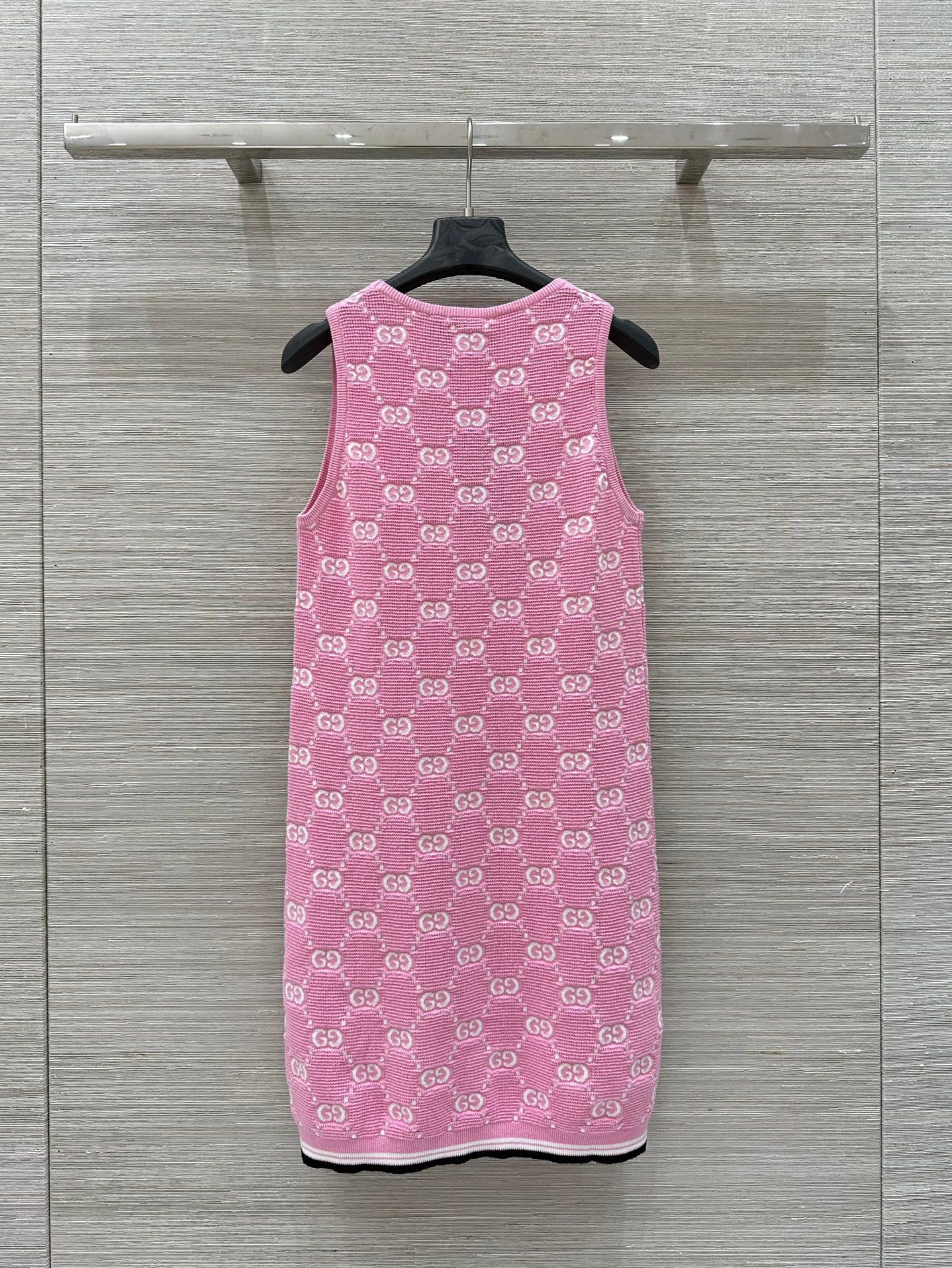 25SS Dopamine color retro jacquard full width GG knitted dress