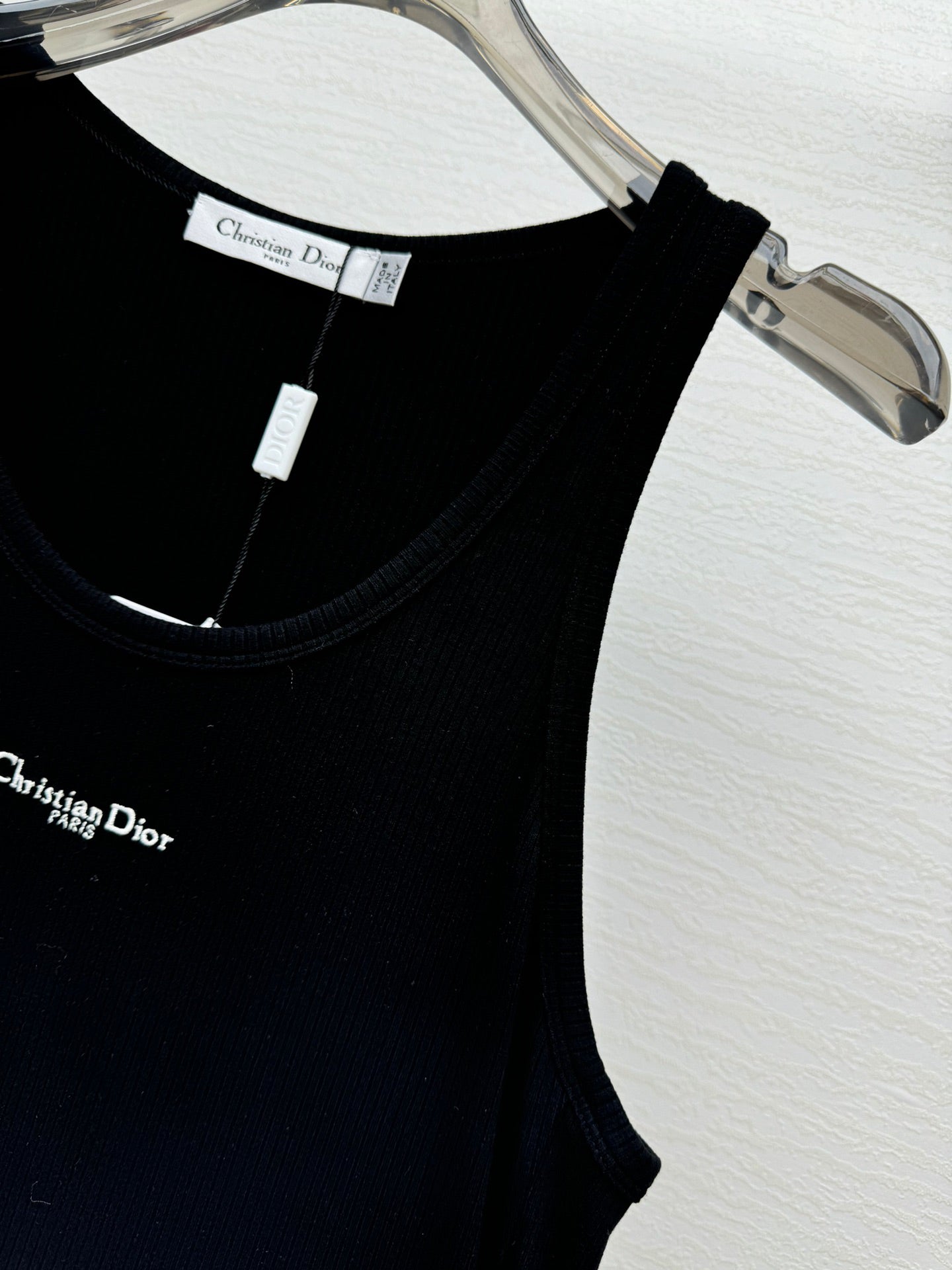 25 Spring and Summer New Micro Logo Embroidery Threaded Midi Dress