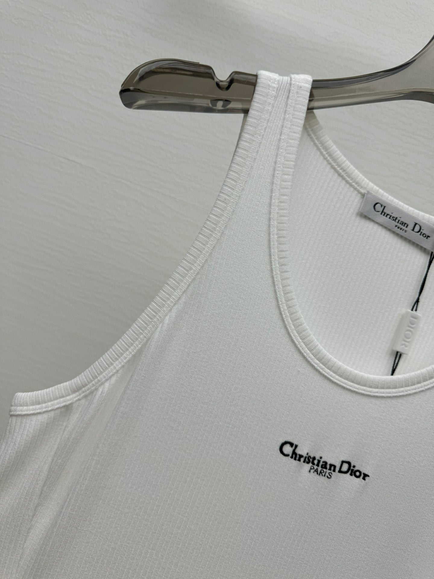 25 Spring and Summer New Micro Logo Embroidery Threaded Midi Dress