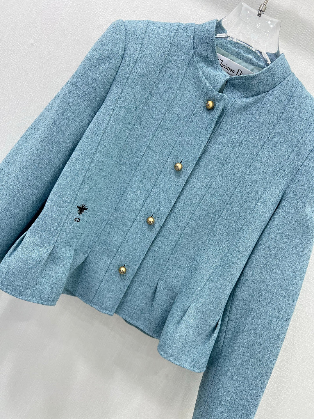 25ss Stand up collar, buckle, lotus leaf hem jacket