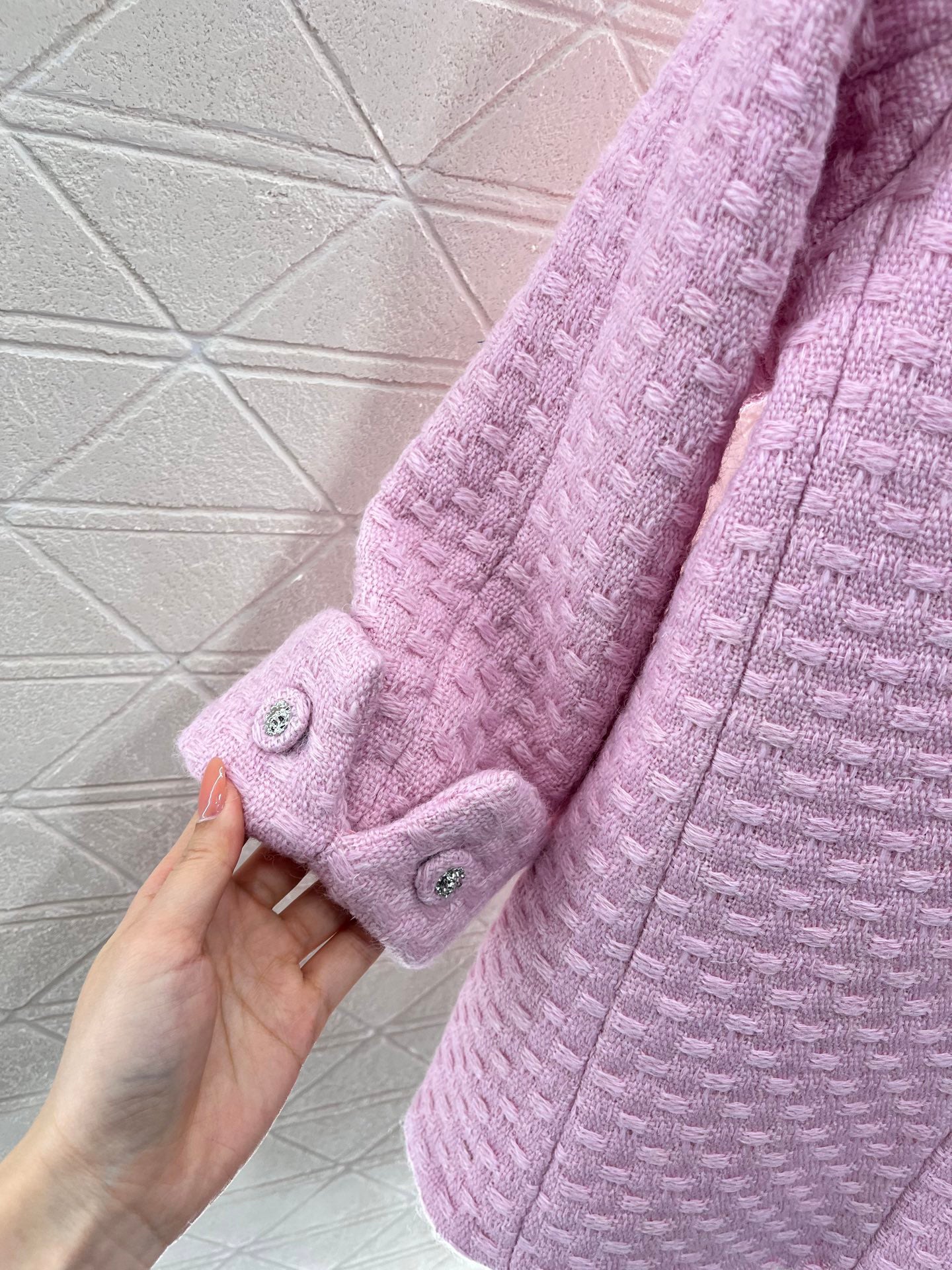 25ss Coarse woolen small stand collar dress jacket