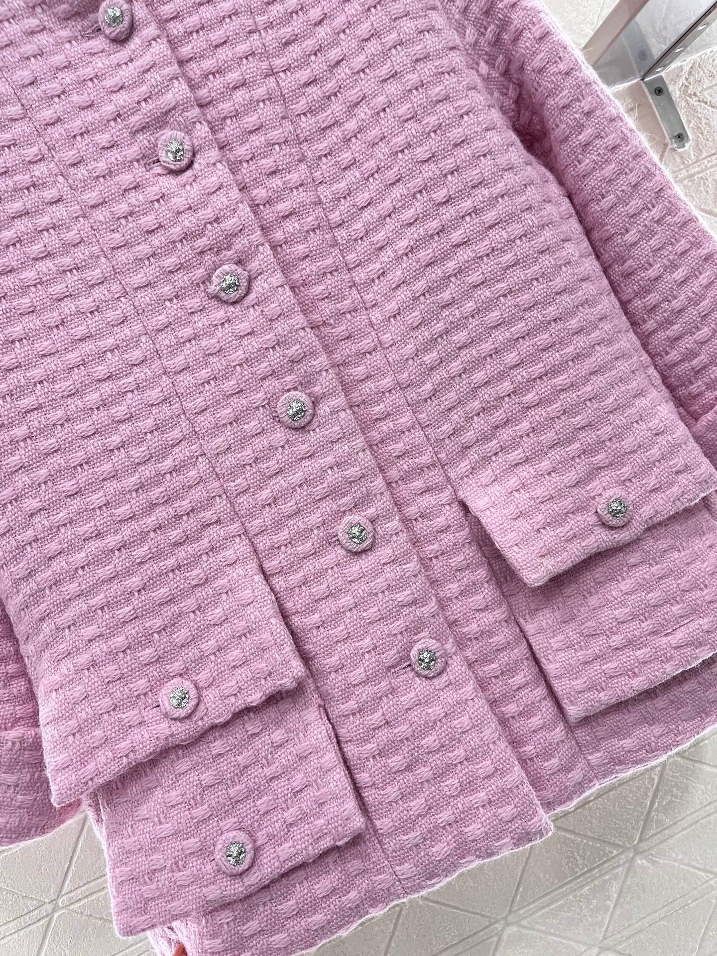 25ss Coarse woolen small stand collar dress jacket