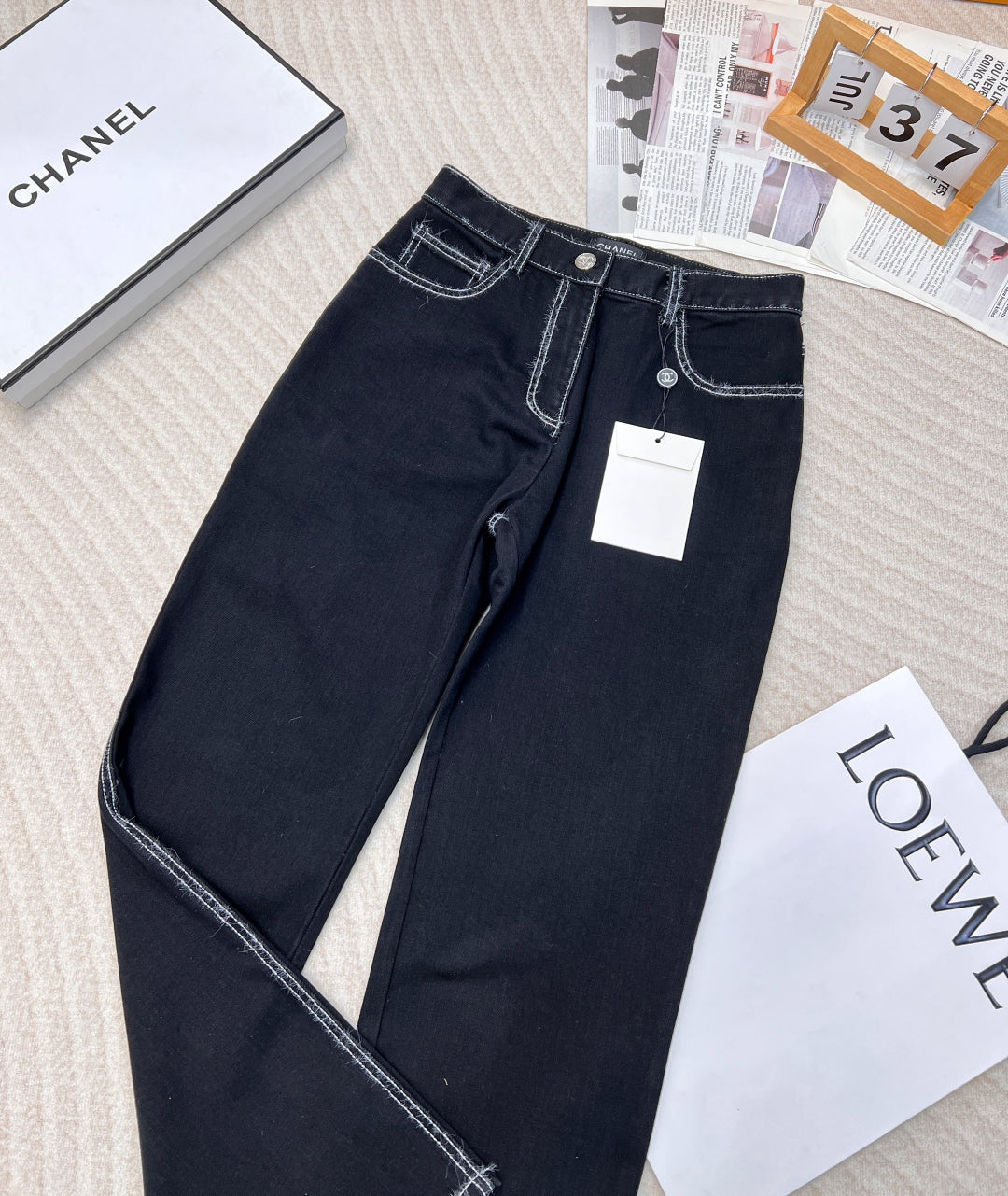 Ski series thick line straight leg jeans