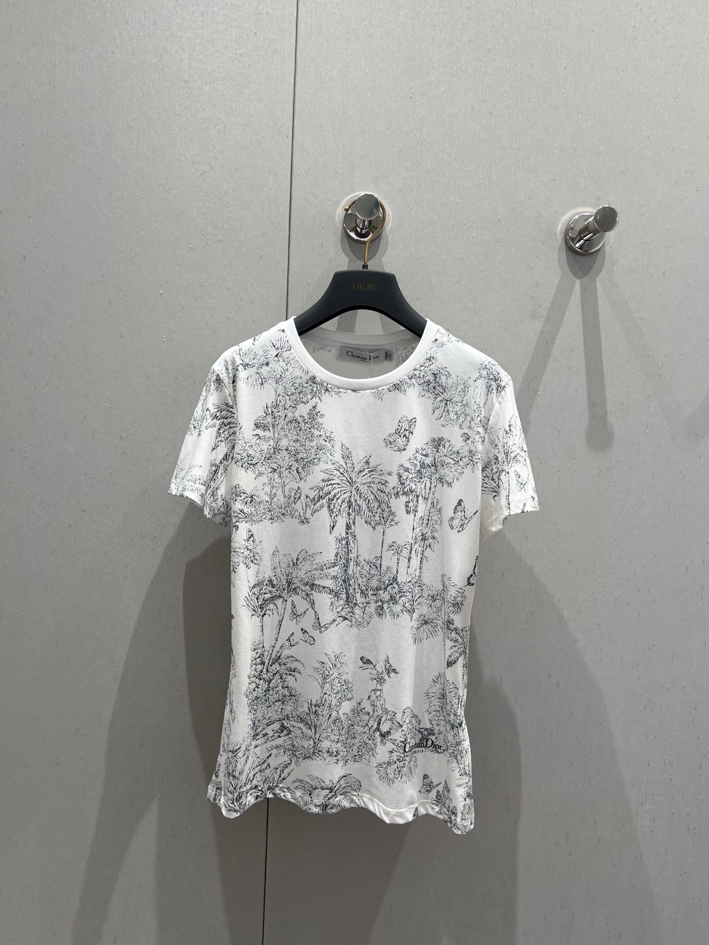 5Ss spring and summer new reactive print butterfly forest series round neck short sleeve T-shirt