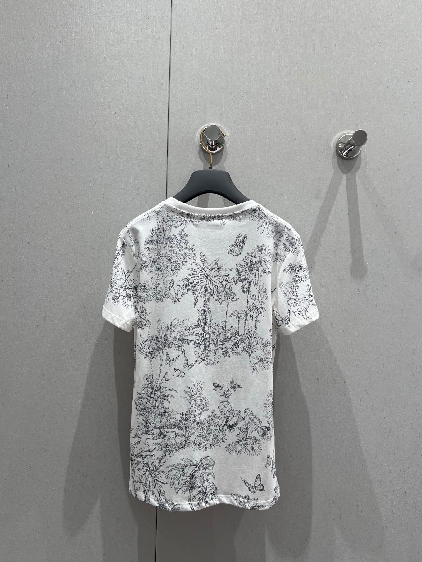 5Ss spring and summer new reactive print butterfly forest series round neck short sleeve T-shirt