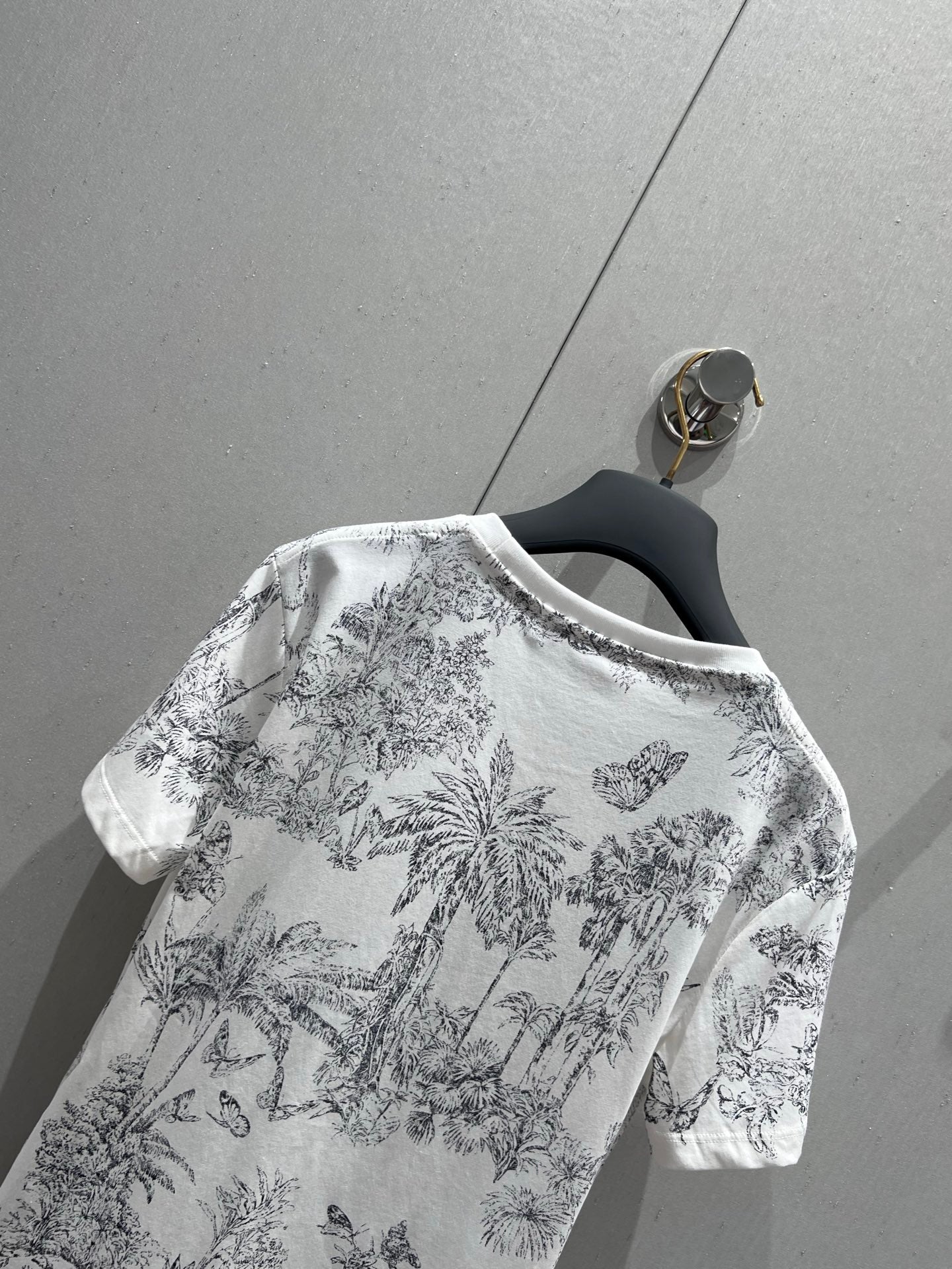 5Ss spring and summer new reactive print butterfly forest series round neck short sleeve T-shirt