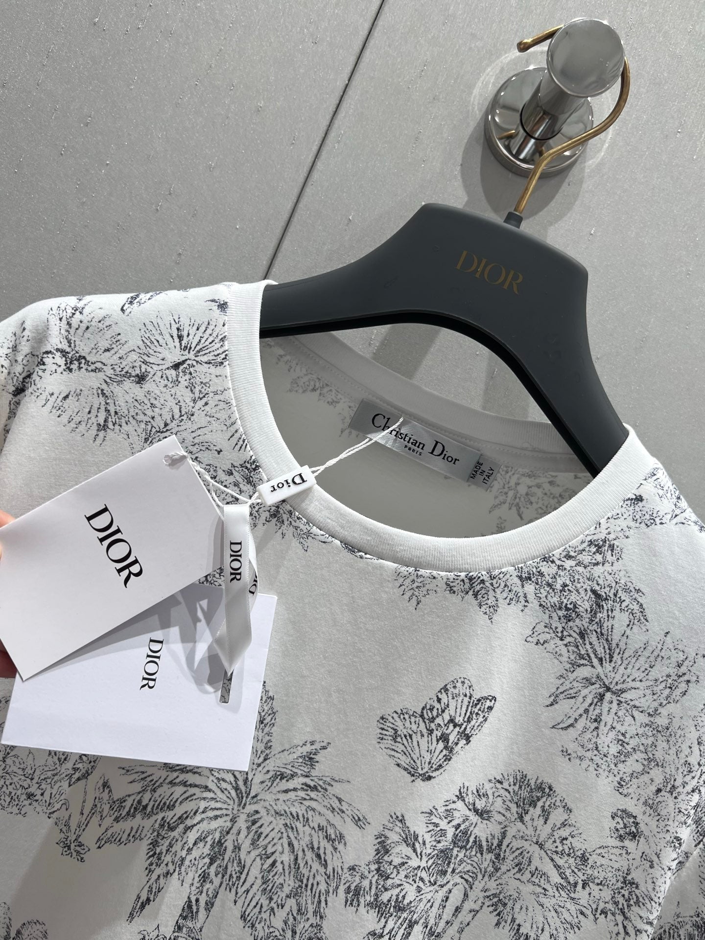 5Ss spring and summer new reactive print butterfly forest series round neck short sleeve T-shirt