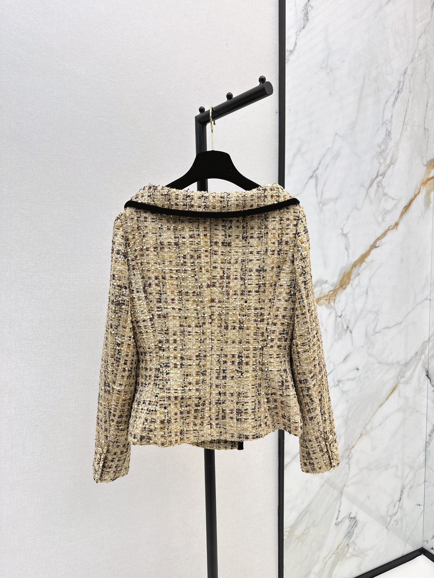25SS Early Spring Latest One-shoulder Knitted Tweed Jacket