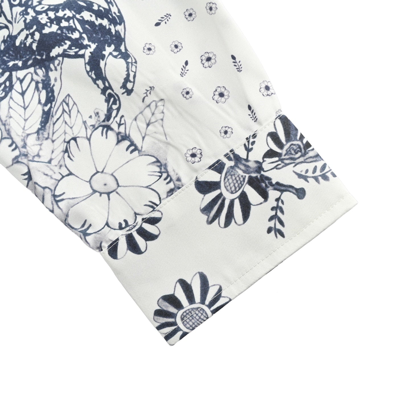 25ss co branded animal flower painted mulberry silk shirt