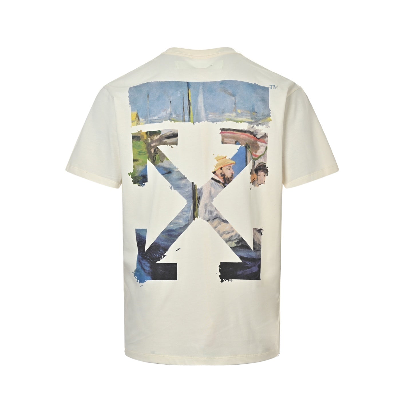 25ss Watercolor oil painting arrow print short sleeves