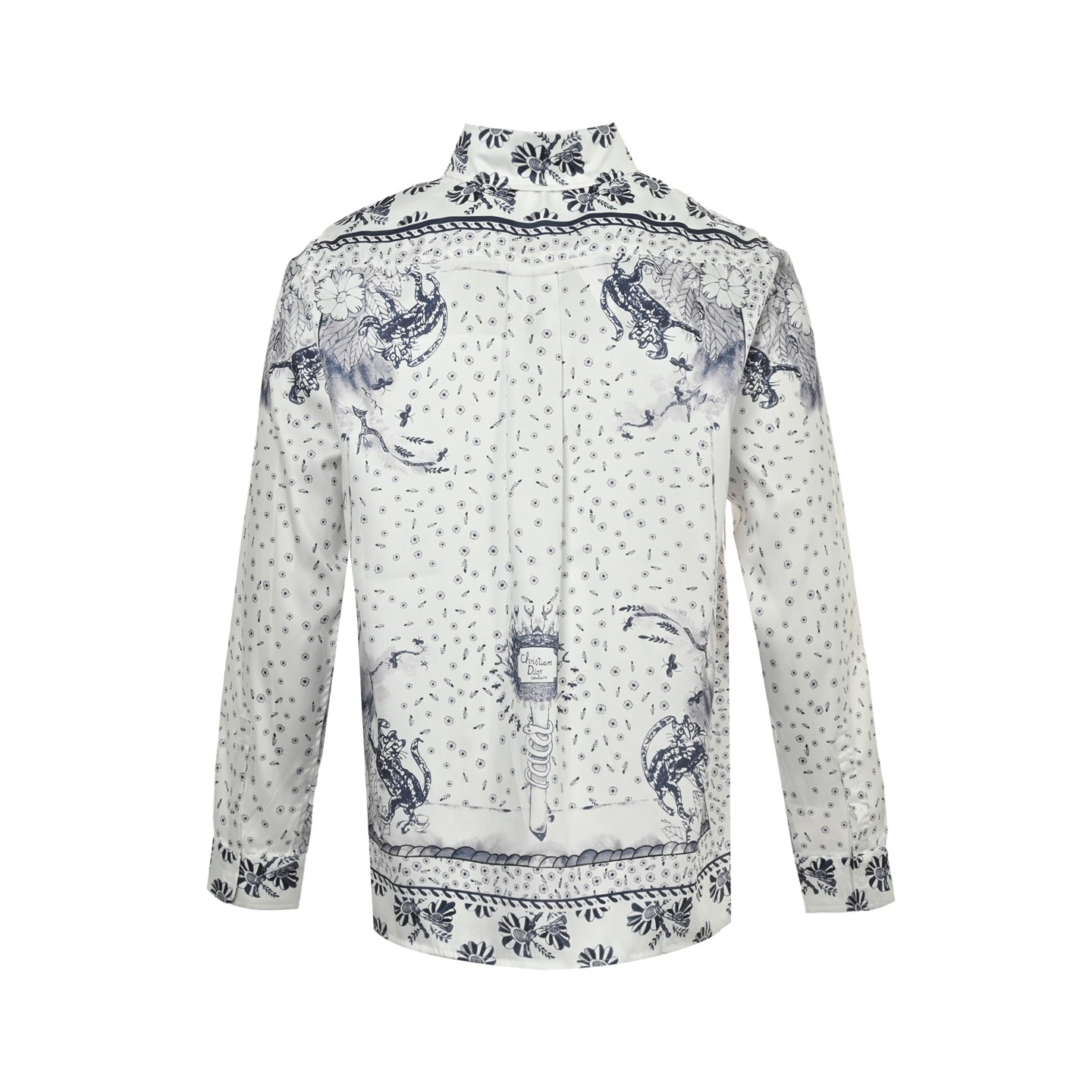 25ss co branded animal flower painted mulberry silk shirt
