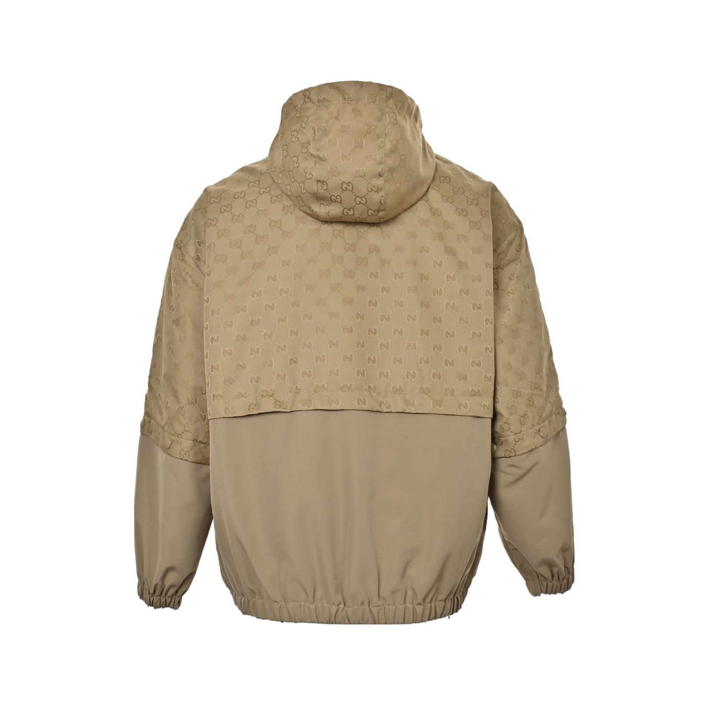 Stitched all-over printed presbyopic hooded windbreaker jacket