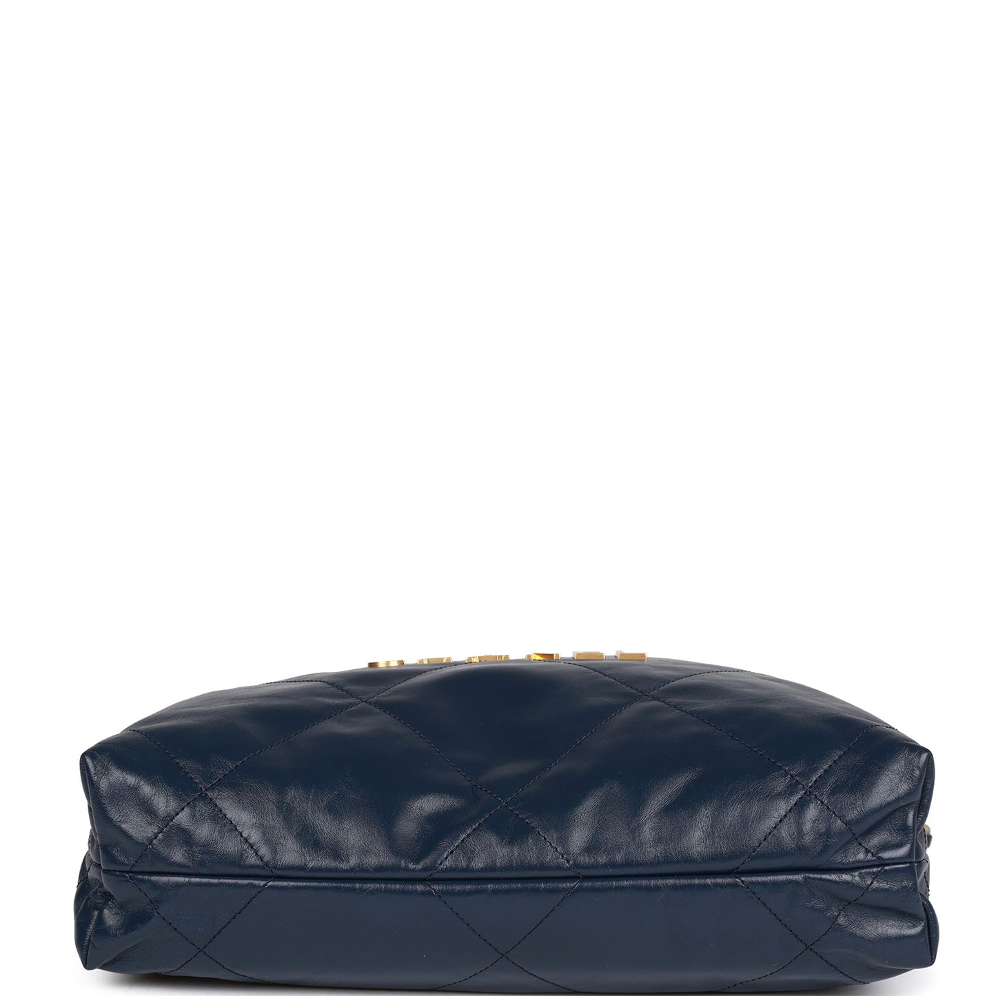 Large 22 Bag Navy Lambskin Antique Gold Hardware(42*39*8cm)