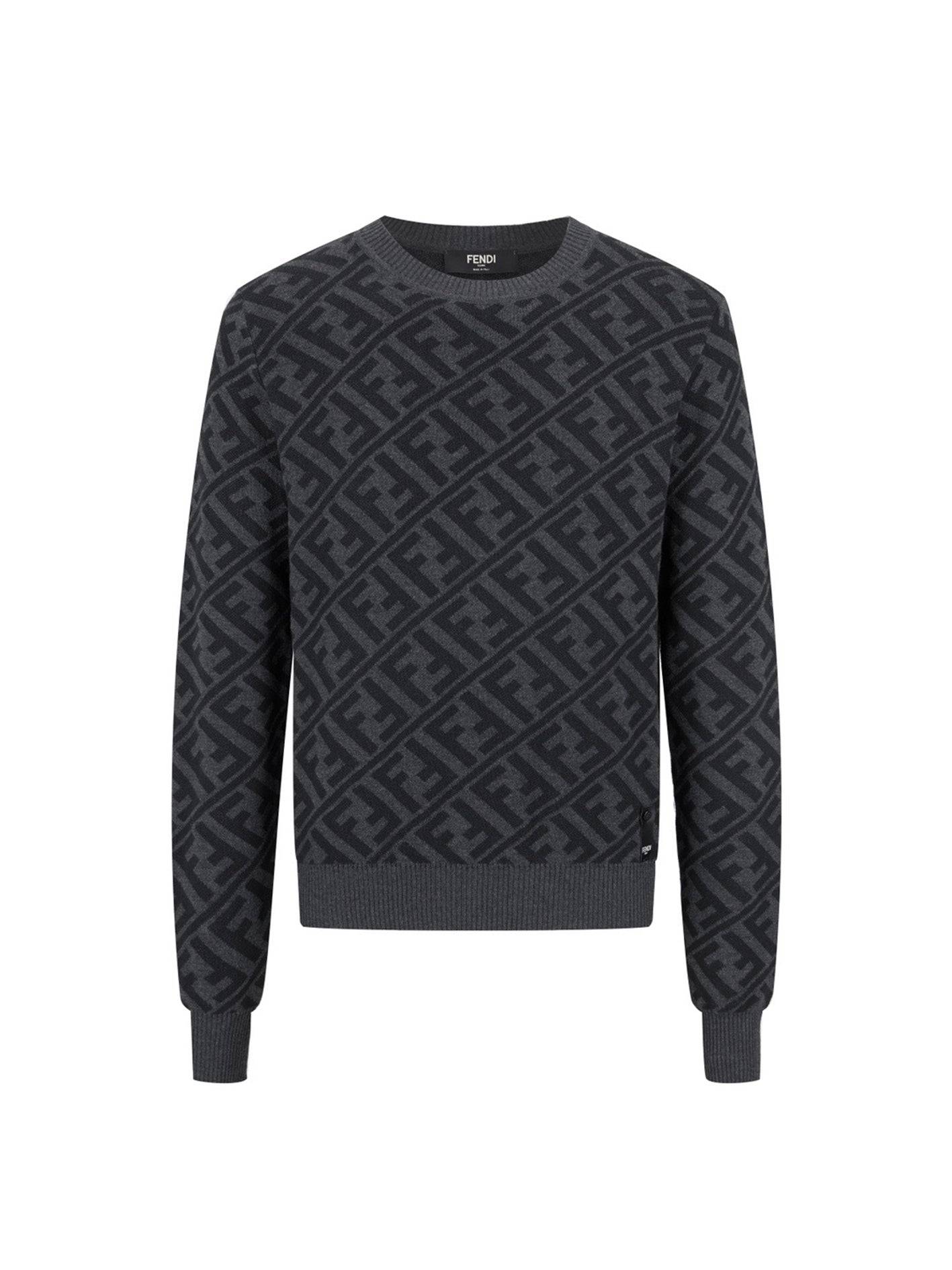 FF all over print jacquard crew neck sweater