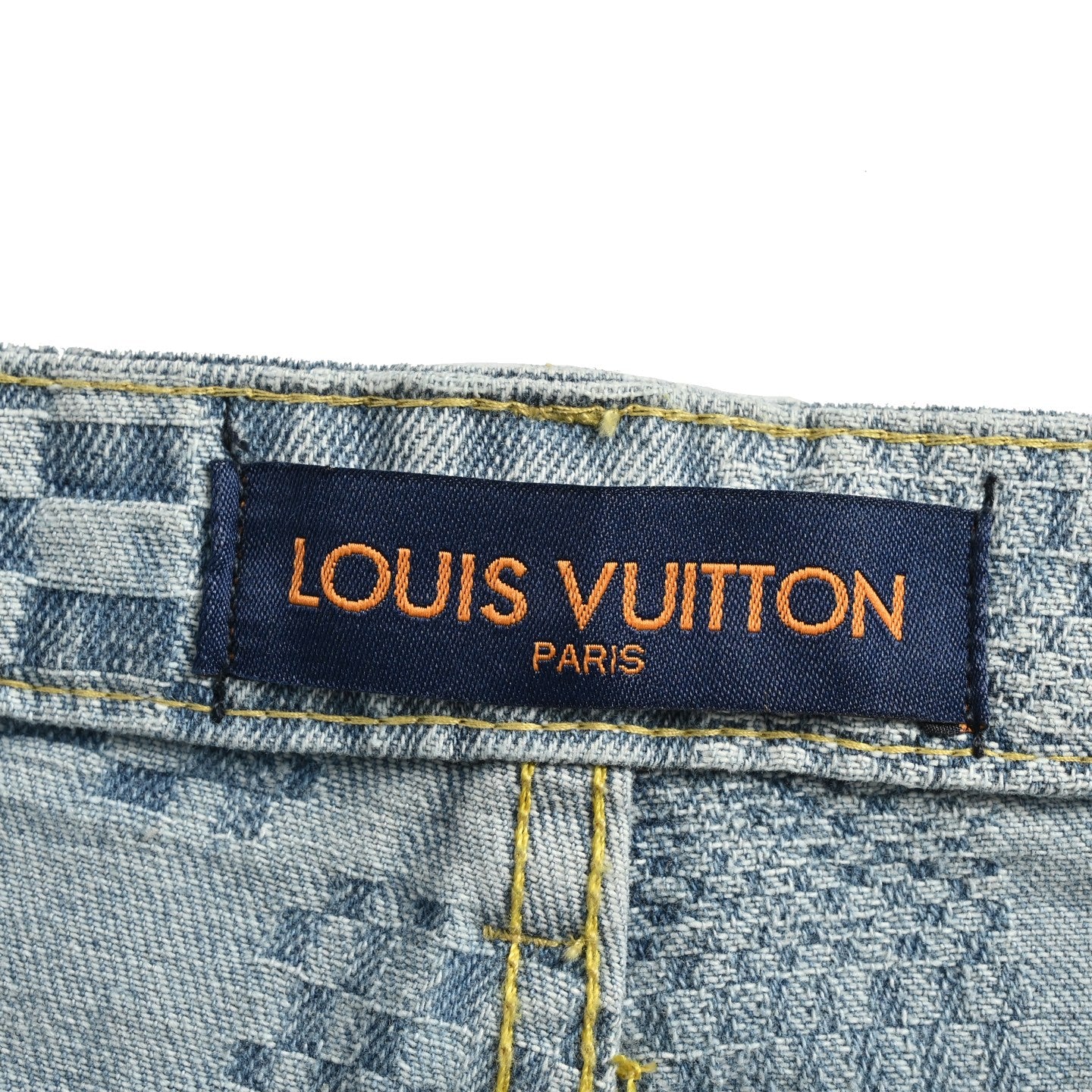 25ss checkerboard jacquard denim shorts