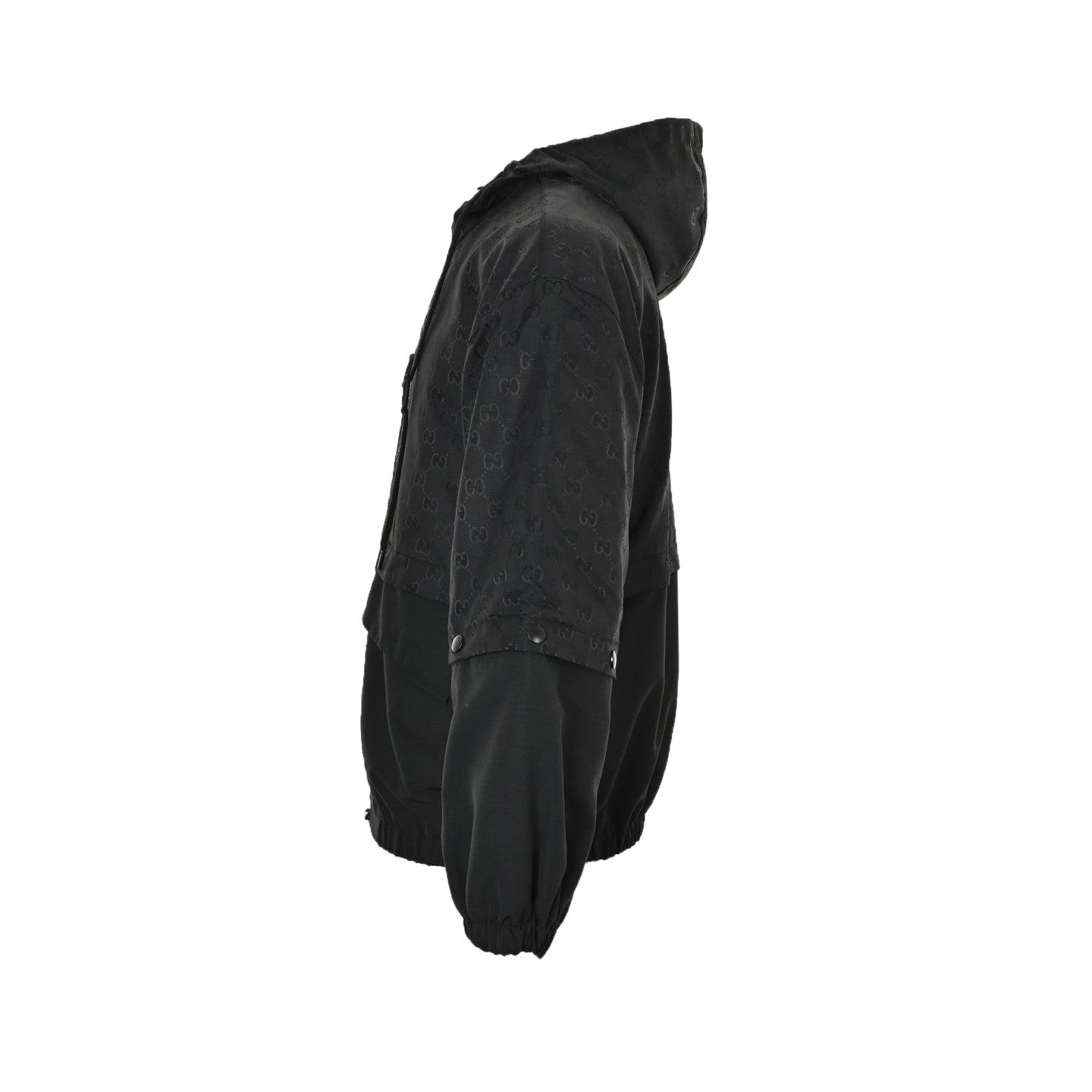Stitched all-over printed presbyopic hooded windbreaker jacket