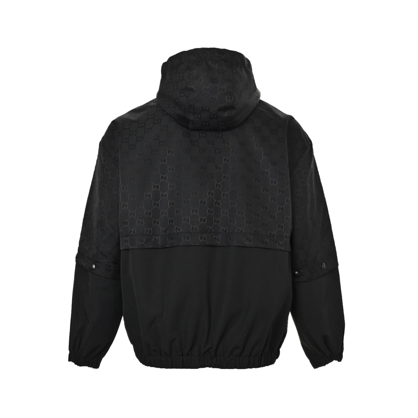 Stitched all-over printed presbyopic hooded windbreaker jacket