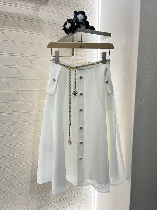 25SS Waist chain placket half skirt