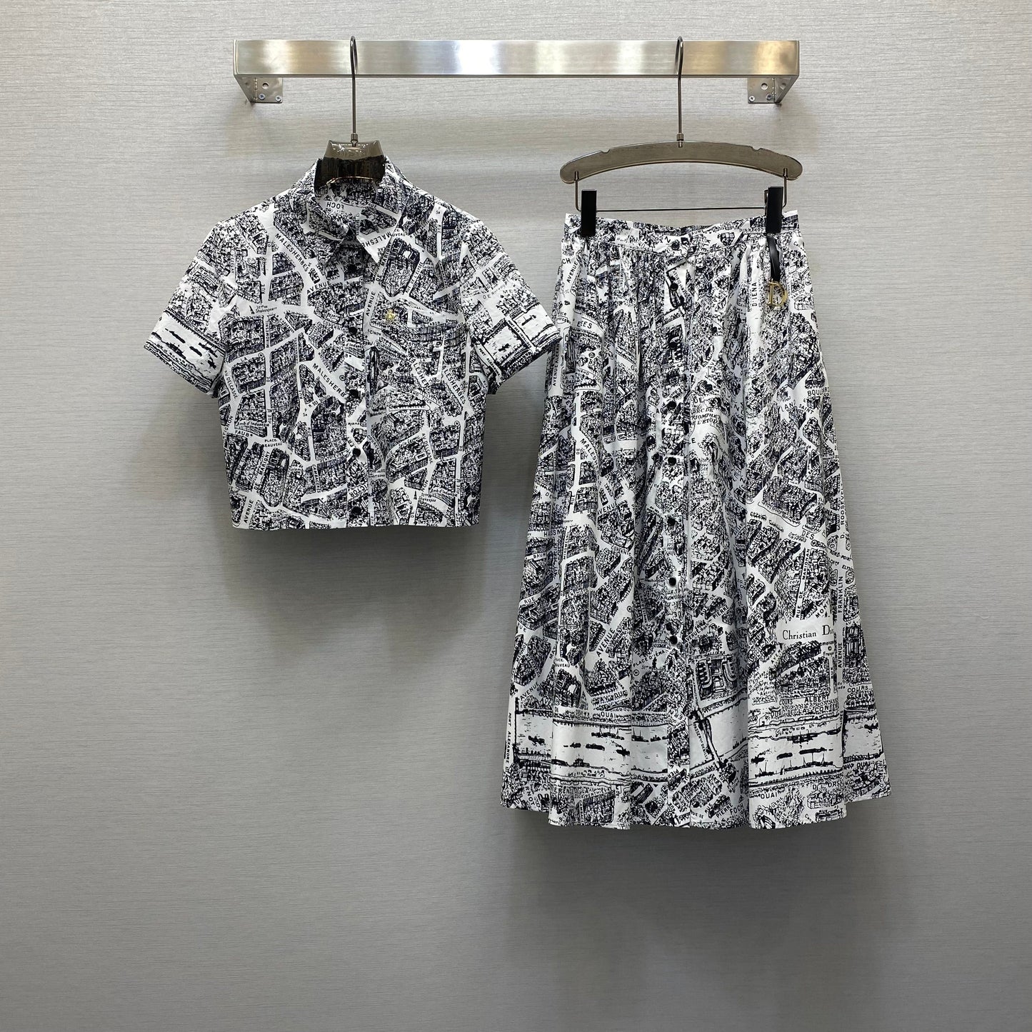 D 25  Digital Printing Temperament Lapel Age Reducing Short Blouse Half Skirt Suit