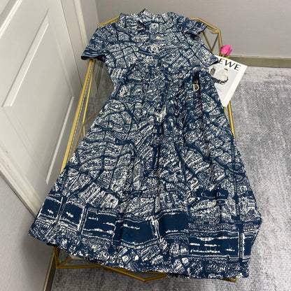 D 25  Digital Printing Temperament Lapel Age Reducing Short Blouse Half Skirt Suit