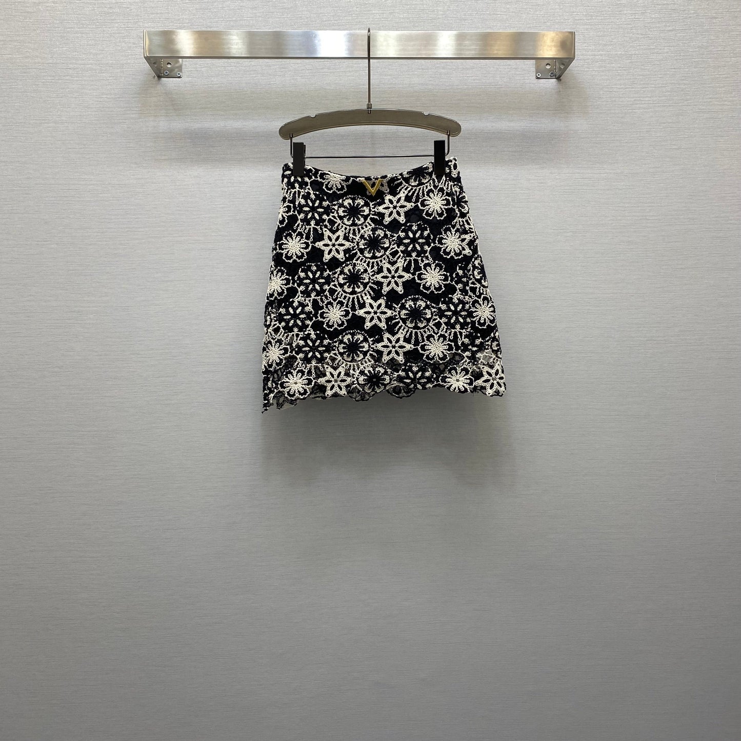 v 25  Embroidered Metal Button Embellished Design Vest Top Top Half Skirt Set