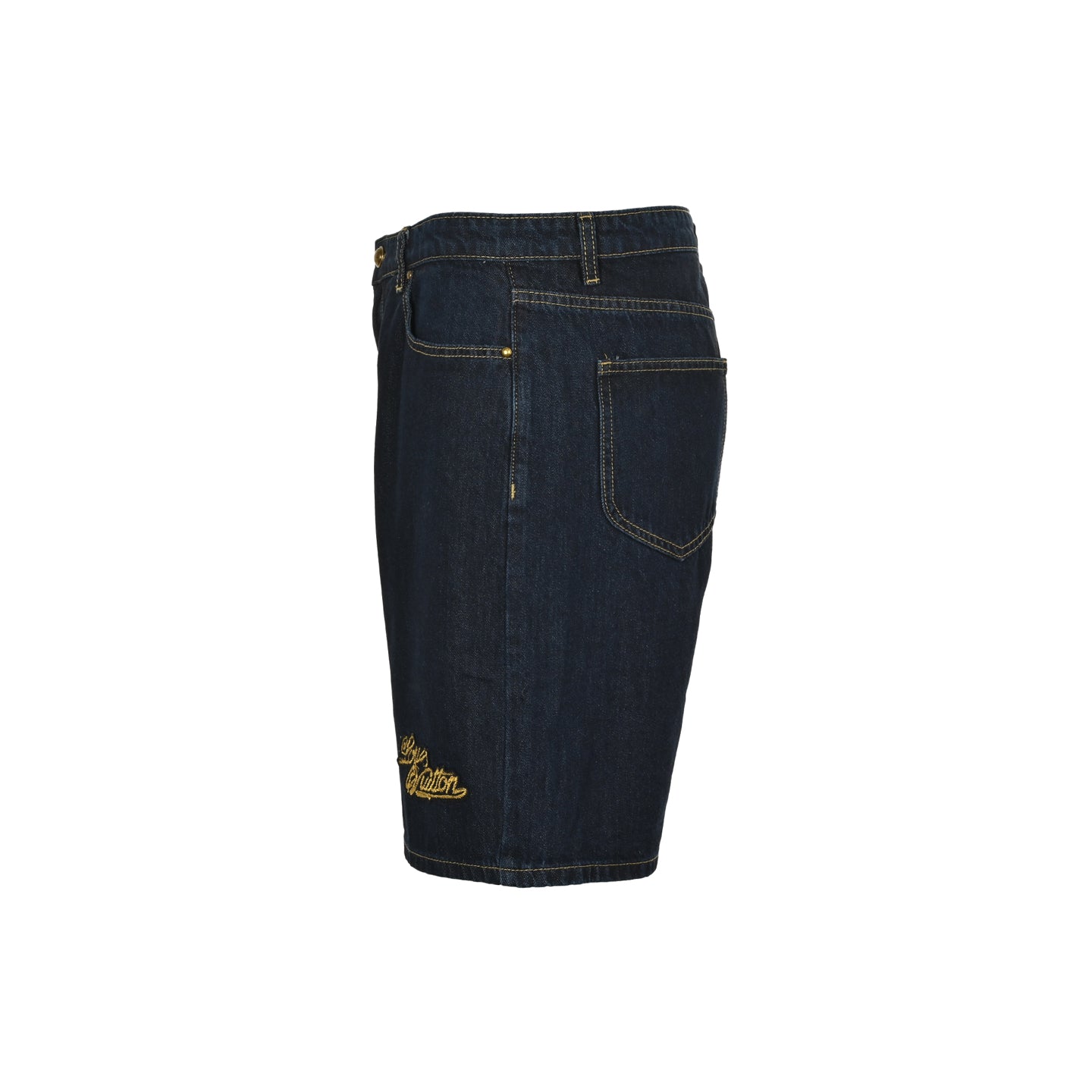 25ss rope signature letter embroidered denim shorts