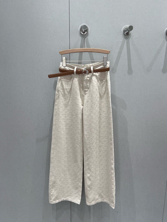 Heavy Jacquard Belt Jeans
