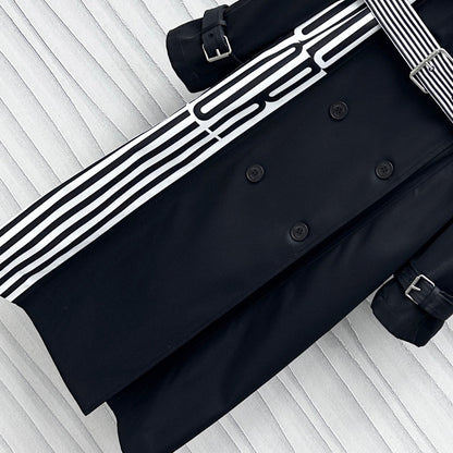 long coat with printed belt