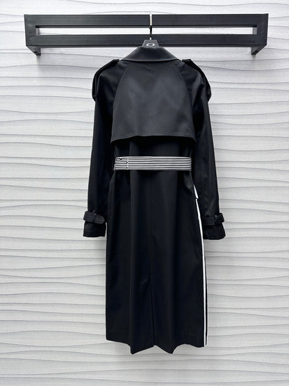 long coat with printed belt