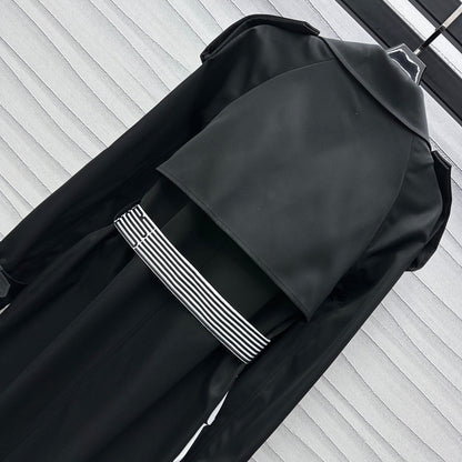 long coat with printed belt