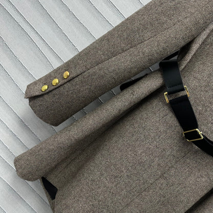 patchwork lapel belt jacket