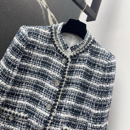 New arrival in early spring:style woven tweed jacket
