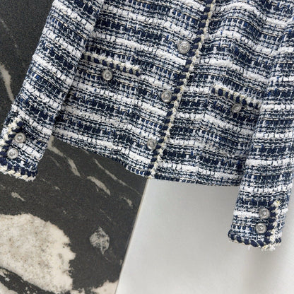 New arrival in early spring:style woven tweed jacket