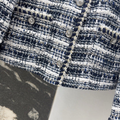 New arrival in early spring:style woven tweed jacket
